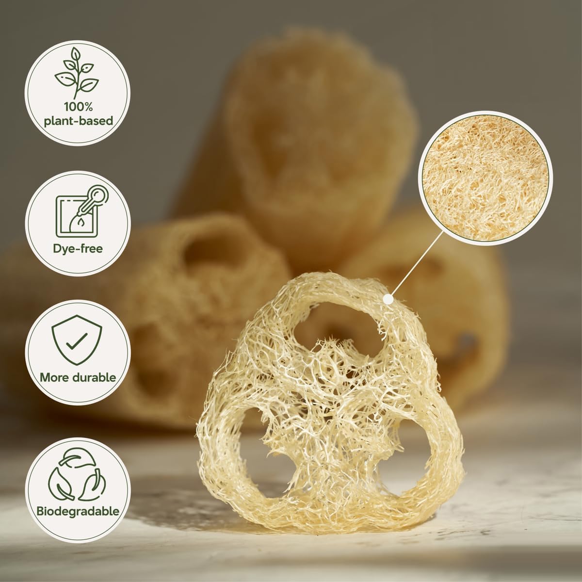 NileCart loofah staged with soap showing compatibility with body washes for clean skin benefit