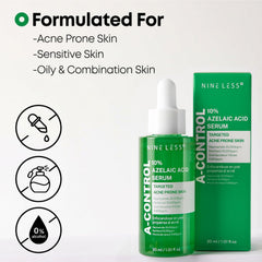 NINELESS bottle staged with moisturizer showing how to layer in skincare routine
