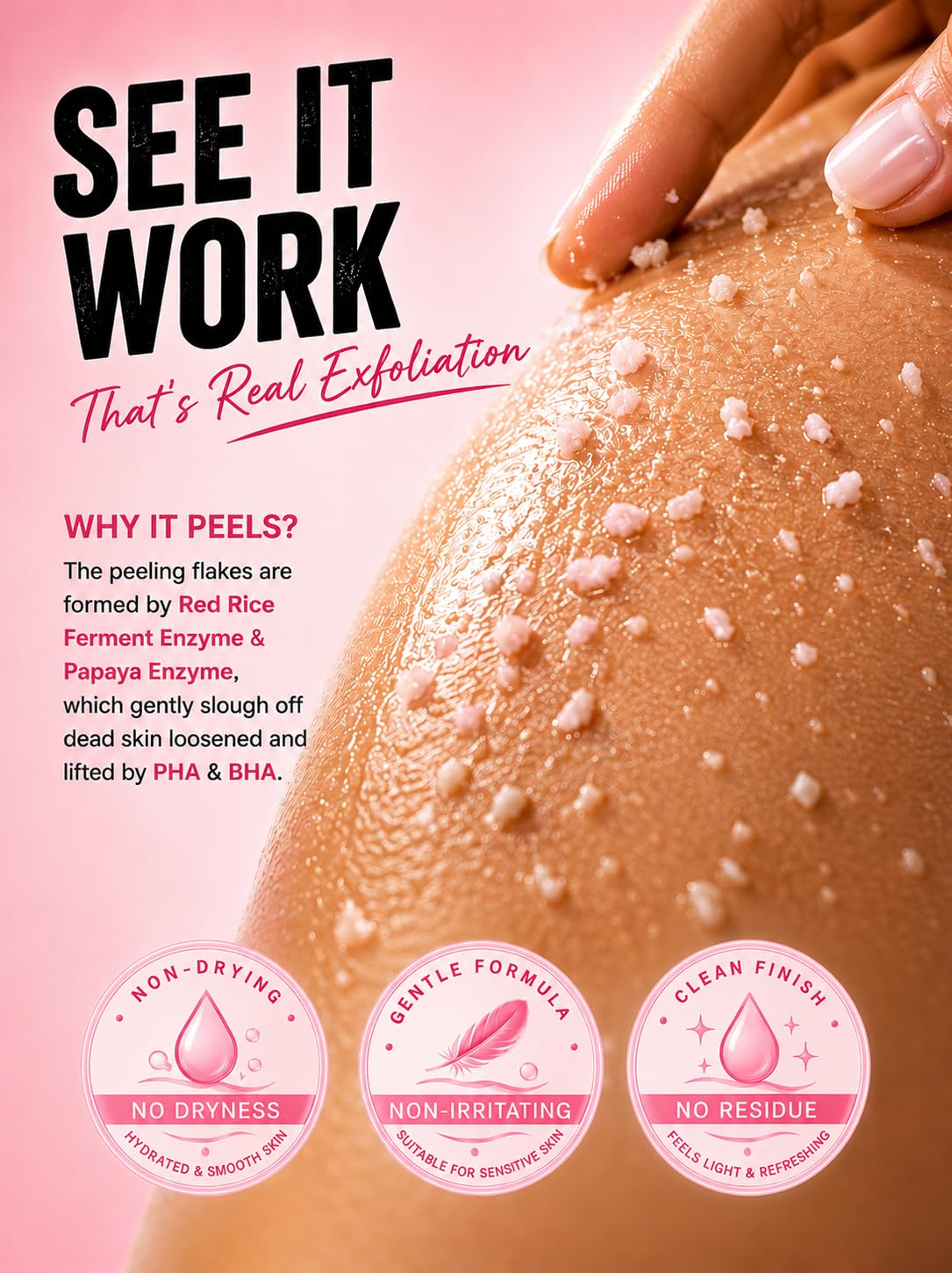 NING DERMOLOGIE before and after knees, displays smoother, refined texture