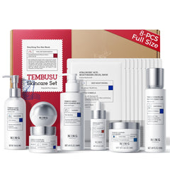 NING DERMOLOGIE front packaging shows full 8-step kit for complete routine
