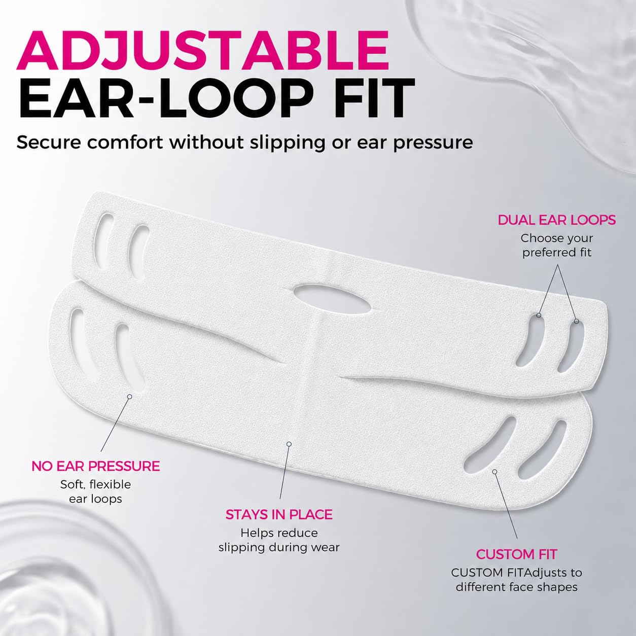 NING DERMOLOGIE mask worn in use demonstrating hands-free contour support
