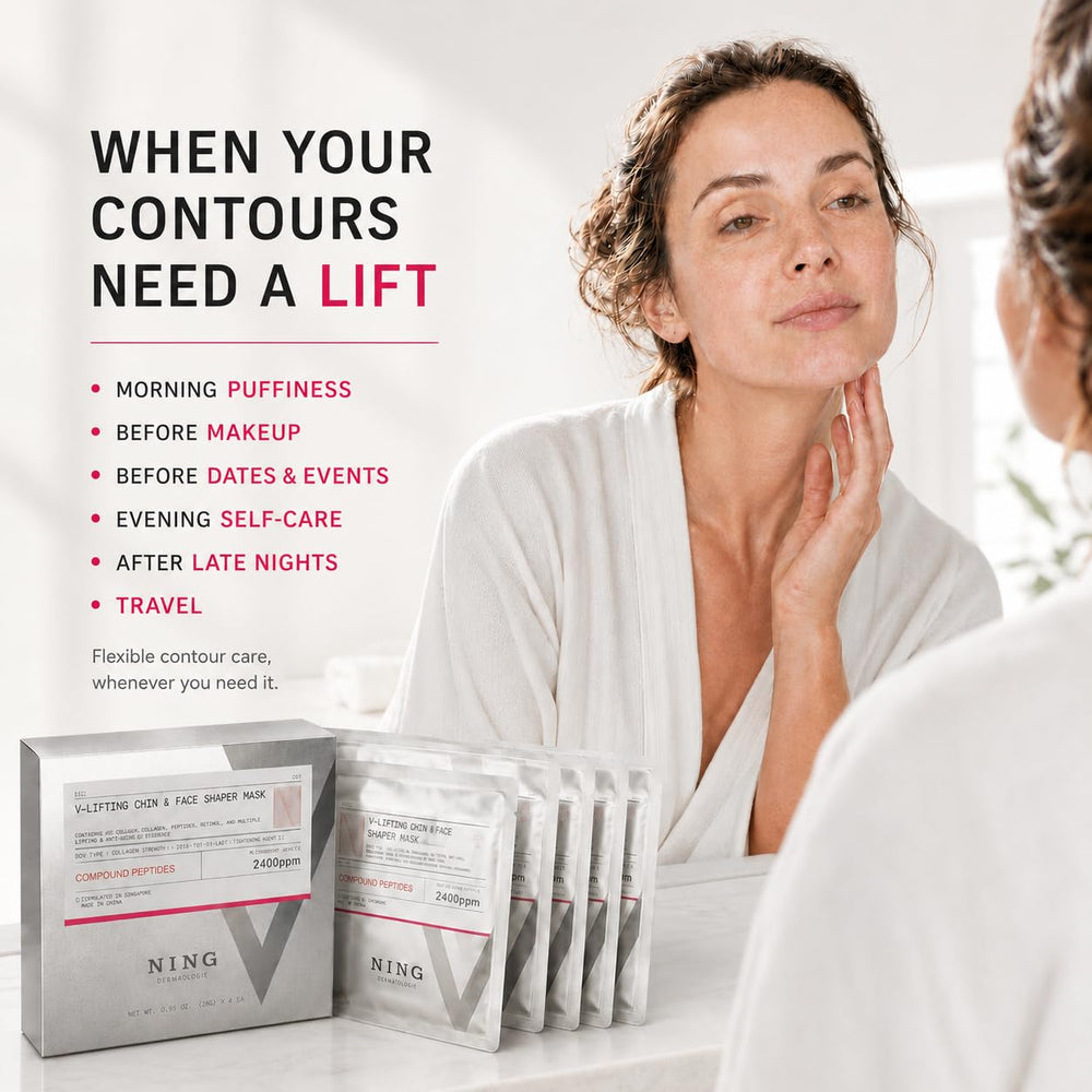 NING DERMOLOGIE single-use pack staged for travel-ready skincare convenience