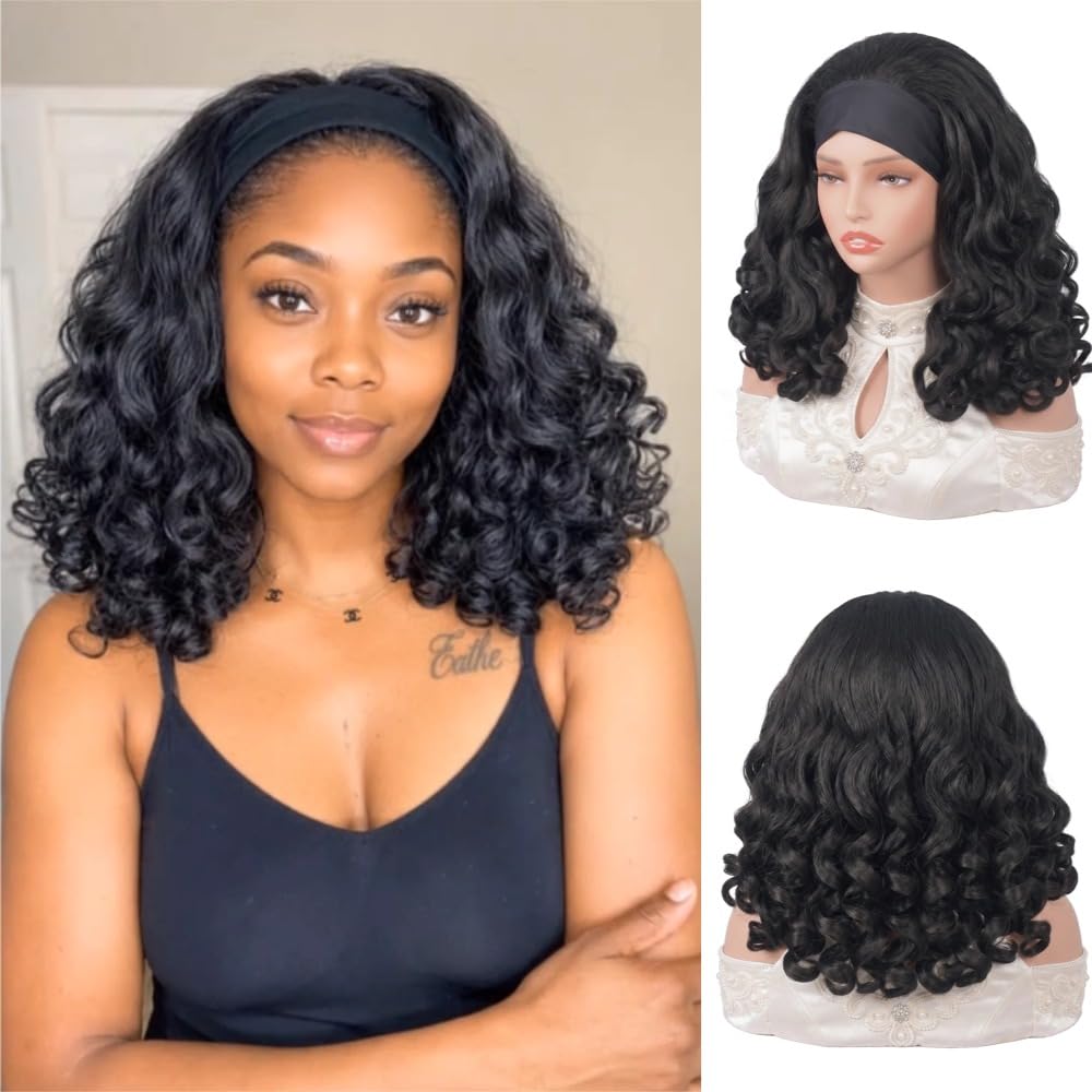 Ninroc front packaging with headband wig showing polished look and easy styling benefit