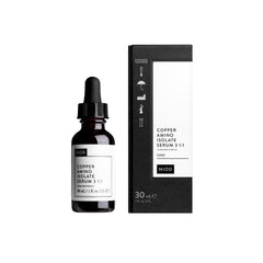 NIOD bottle front view showing label and clean glass packaging benefit clarity