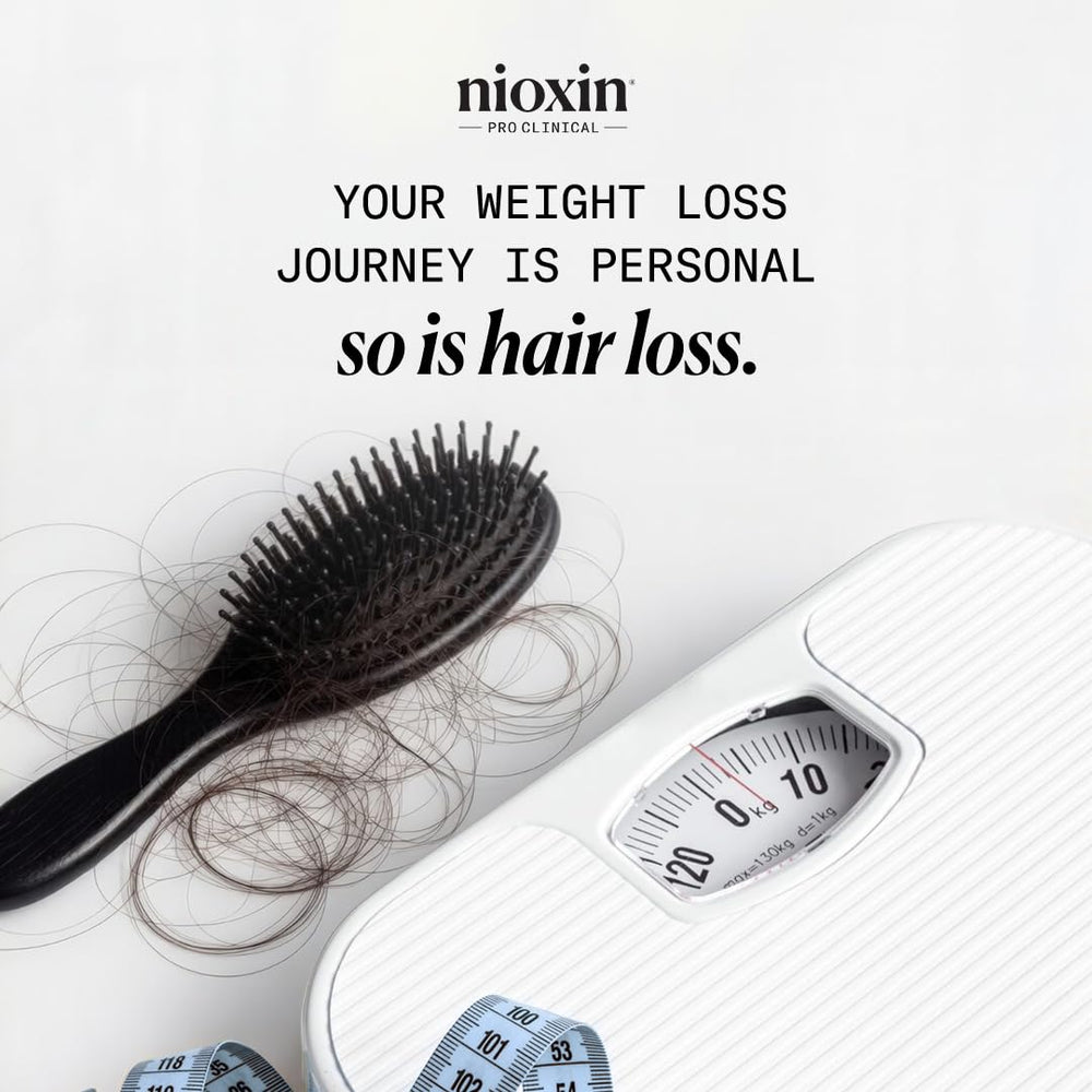 NIOXIN styled hair before and after using kit showing fuller appearance