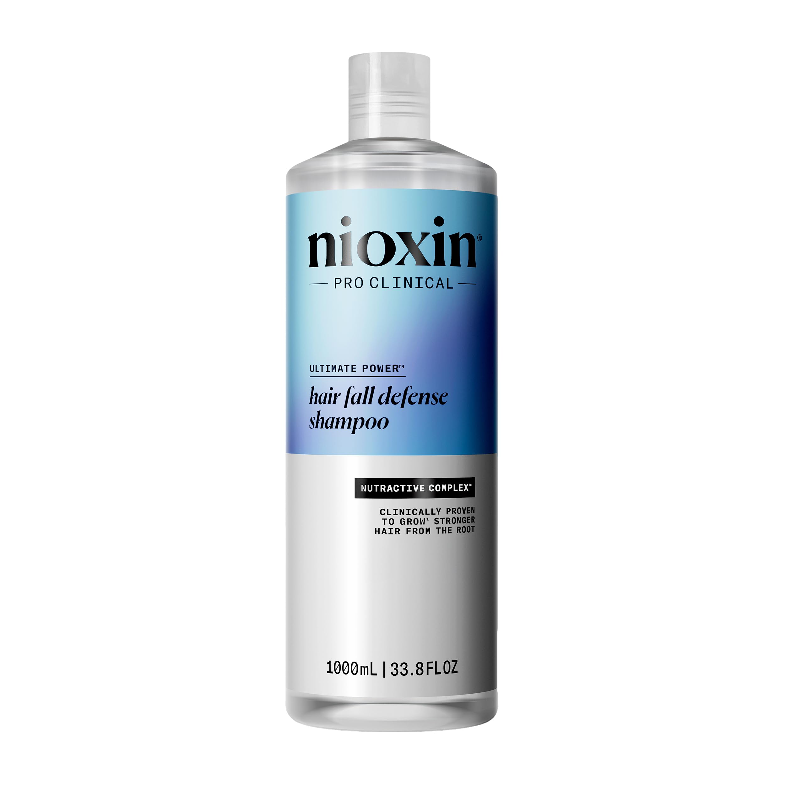 NIOXIN front bottle view showing clean packaging and brand benefits