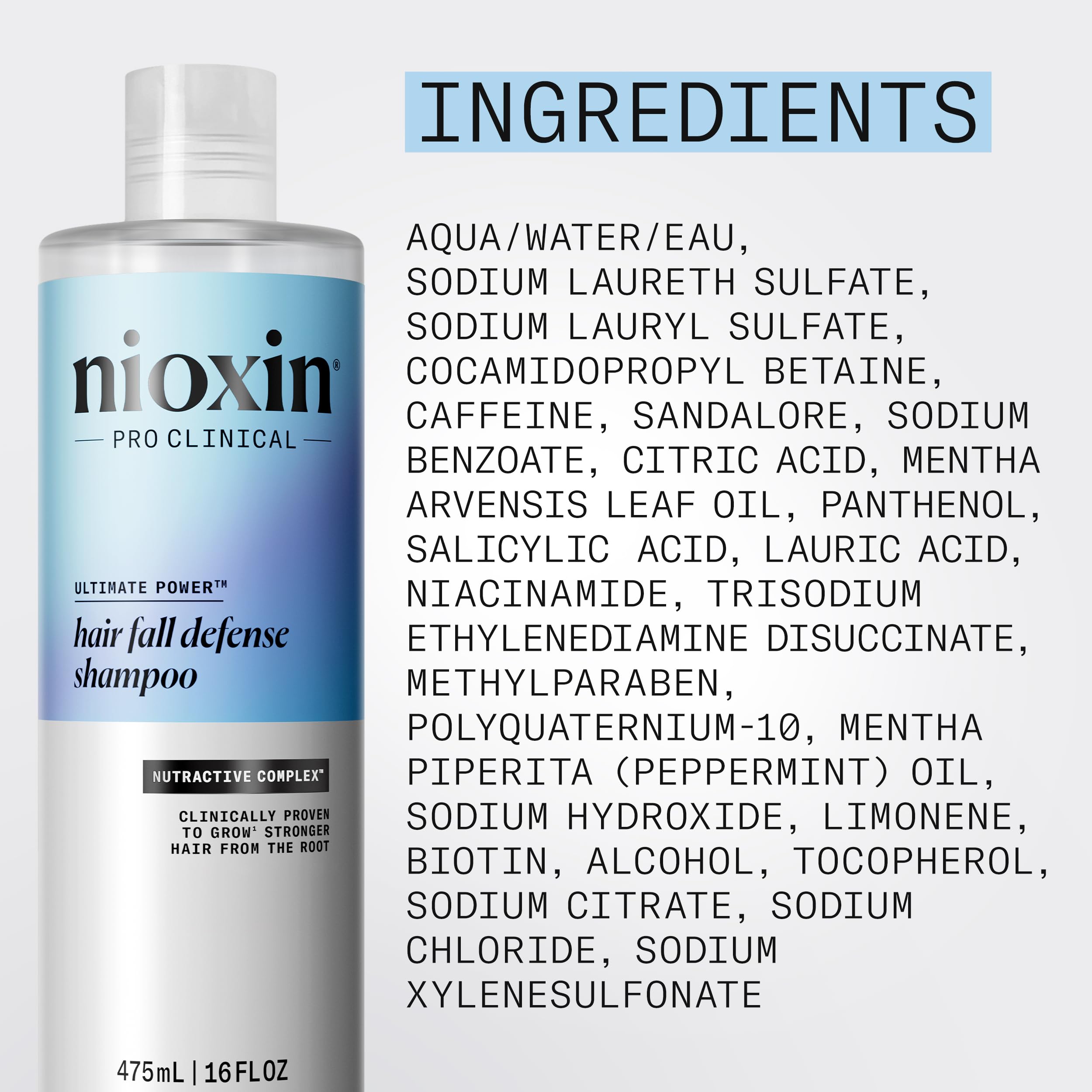 Lifestyle bathroom shelf with Nioxin shampoo to suggest daily routine