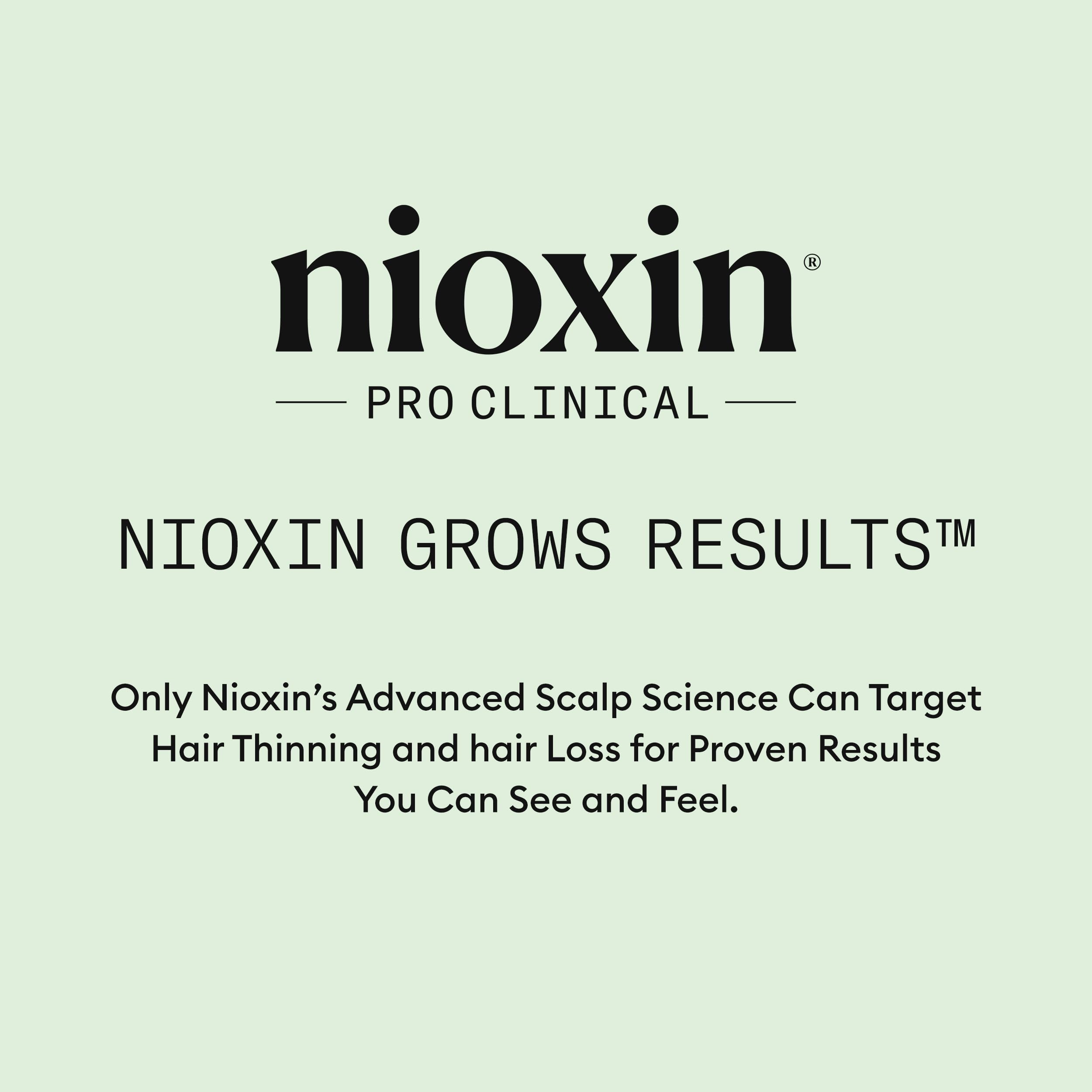 Before and after hair photo with NIOXIN showing improved hair look