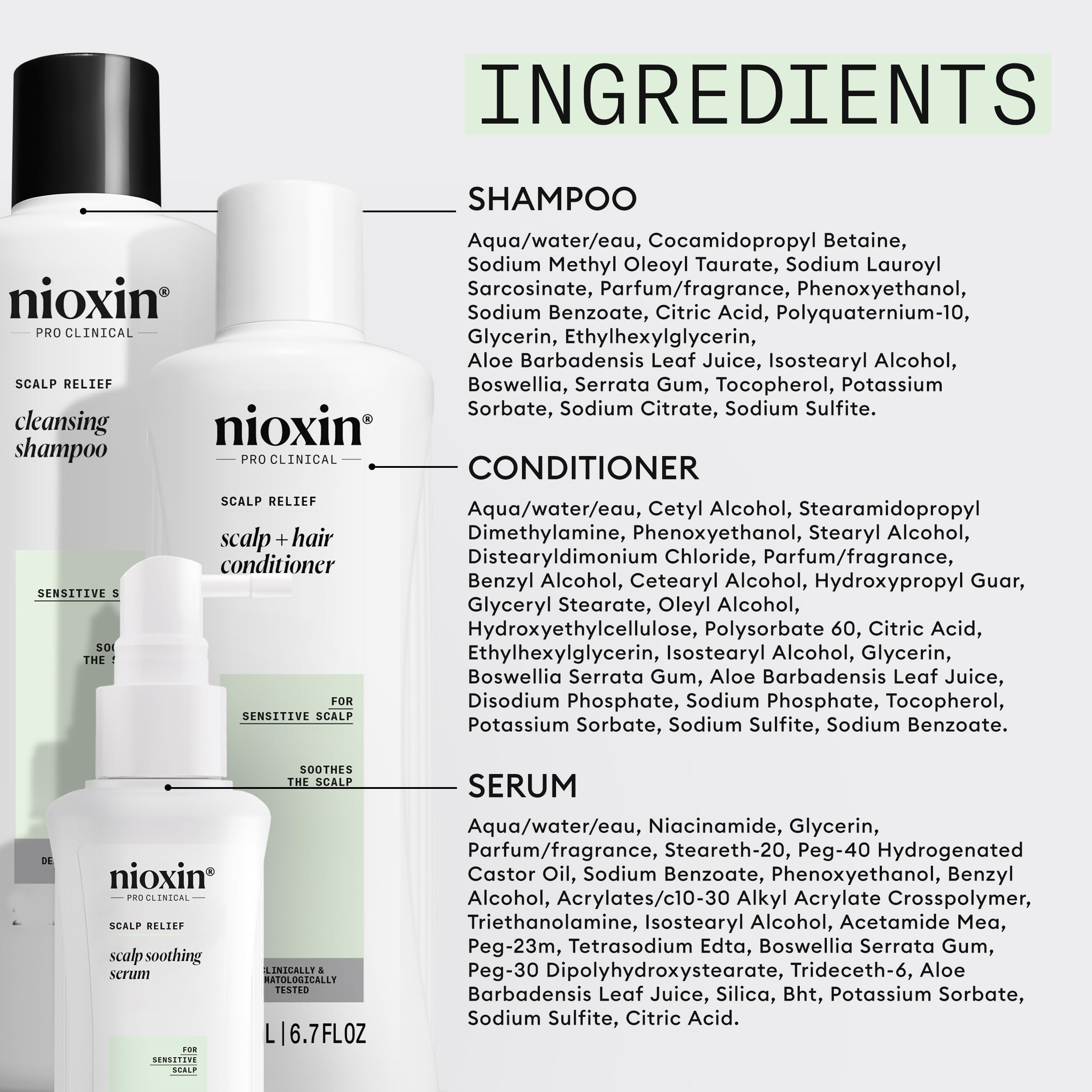 Hand holding NIOXIN bottle for size comparison and travel convenience