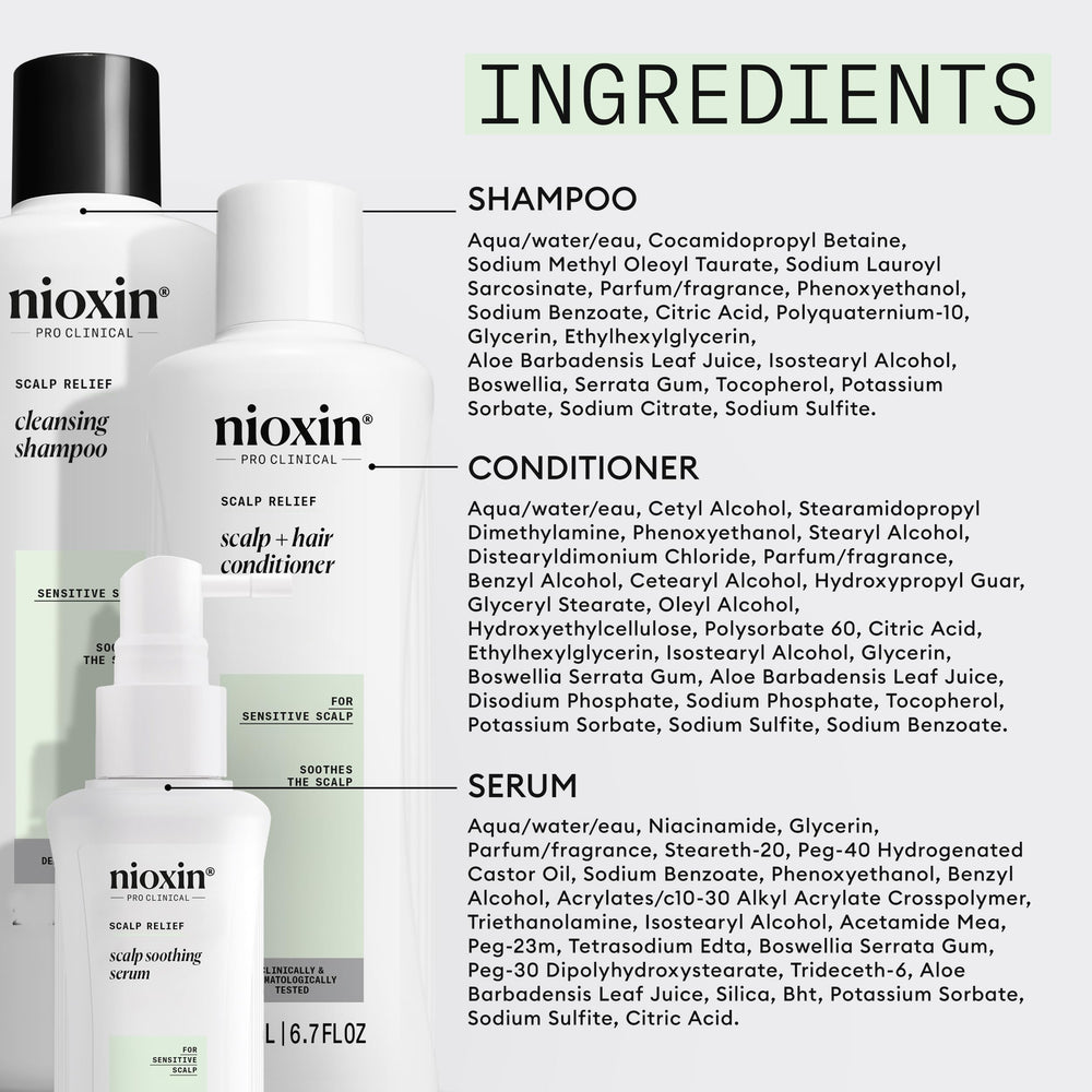 Hand holding NIOXIN bottle for size comparison and travel convenience