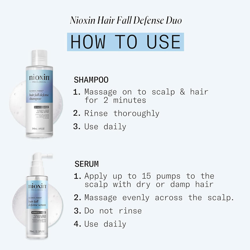 NIOXIN serum on scalp demonstrating leave-in application and thicker feel