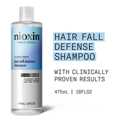 Close-up of Nioxin shampoo texture pouring, highlighting cleansing action