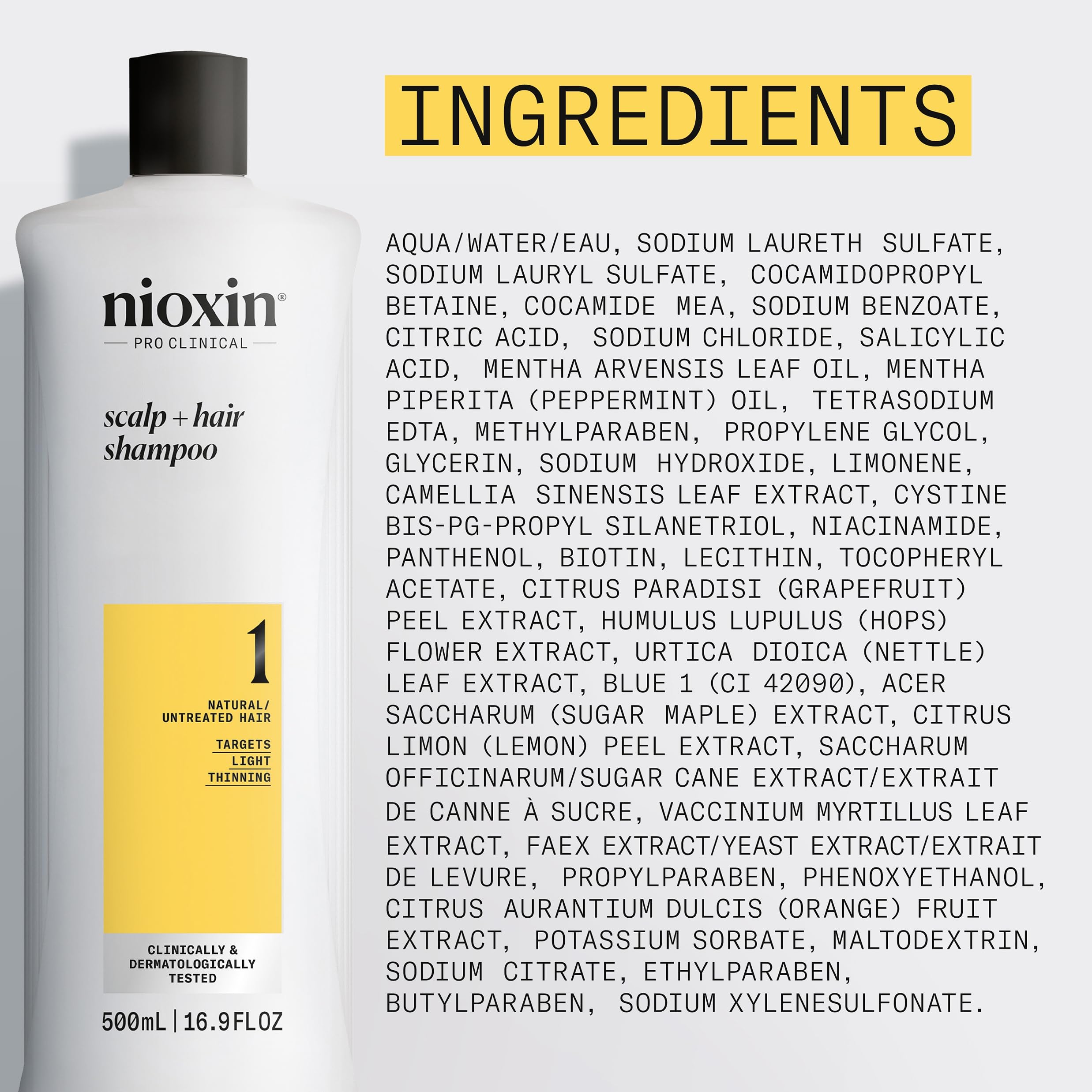 NIOXIN before and after comparison showing fuller-looking hair