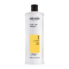 NIOXIN front packaging showing product benefits and professional design