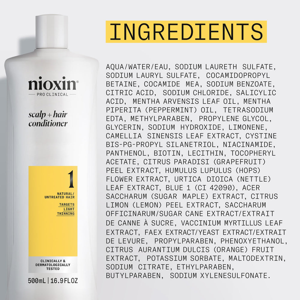 Nioxin bottle held in hand showing real size and portability