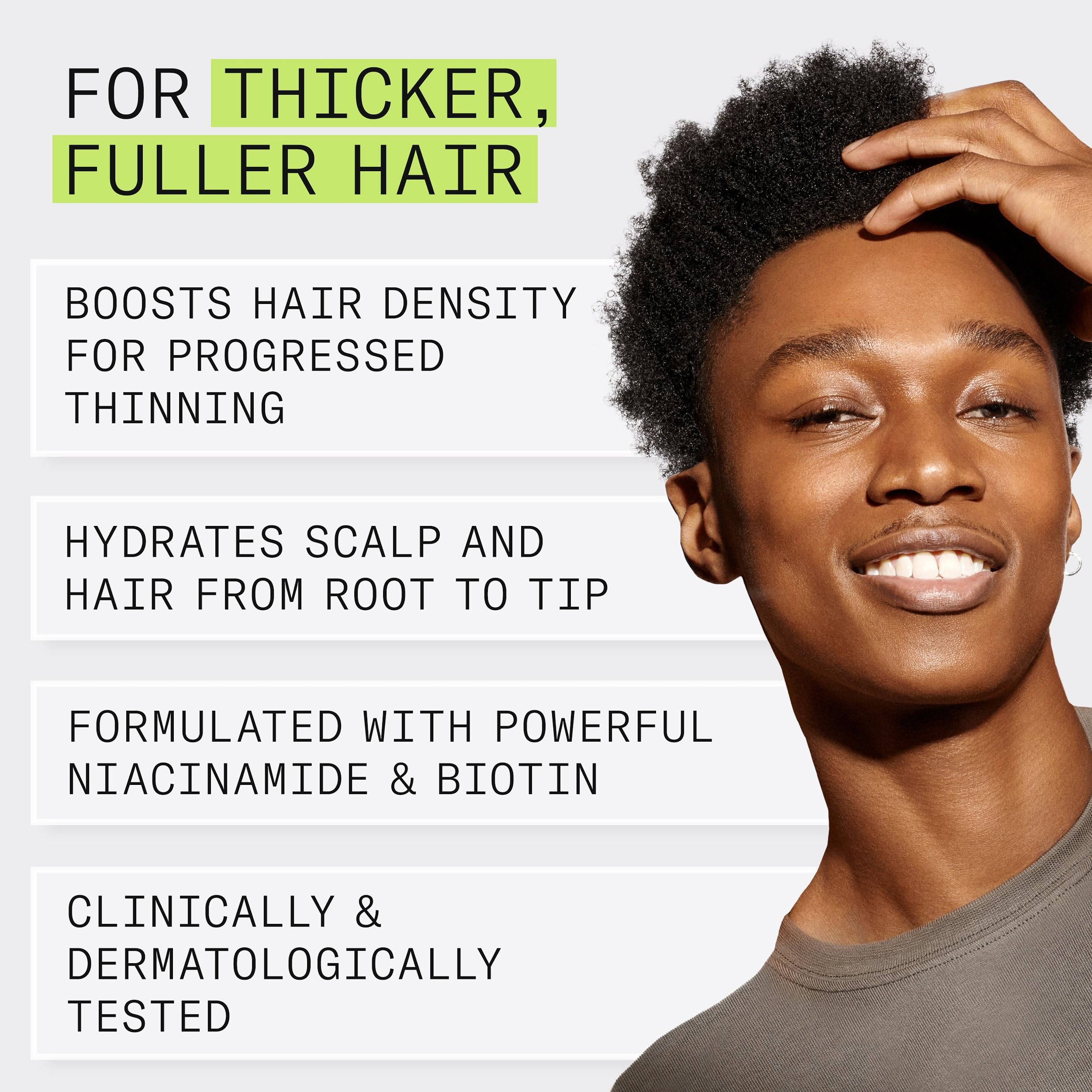 Comparison of hair before and after NIOXIN System 2 styling for fuller look