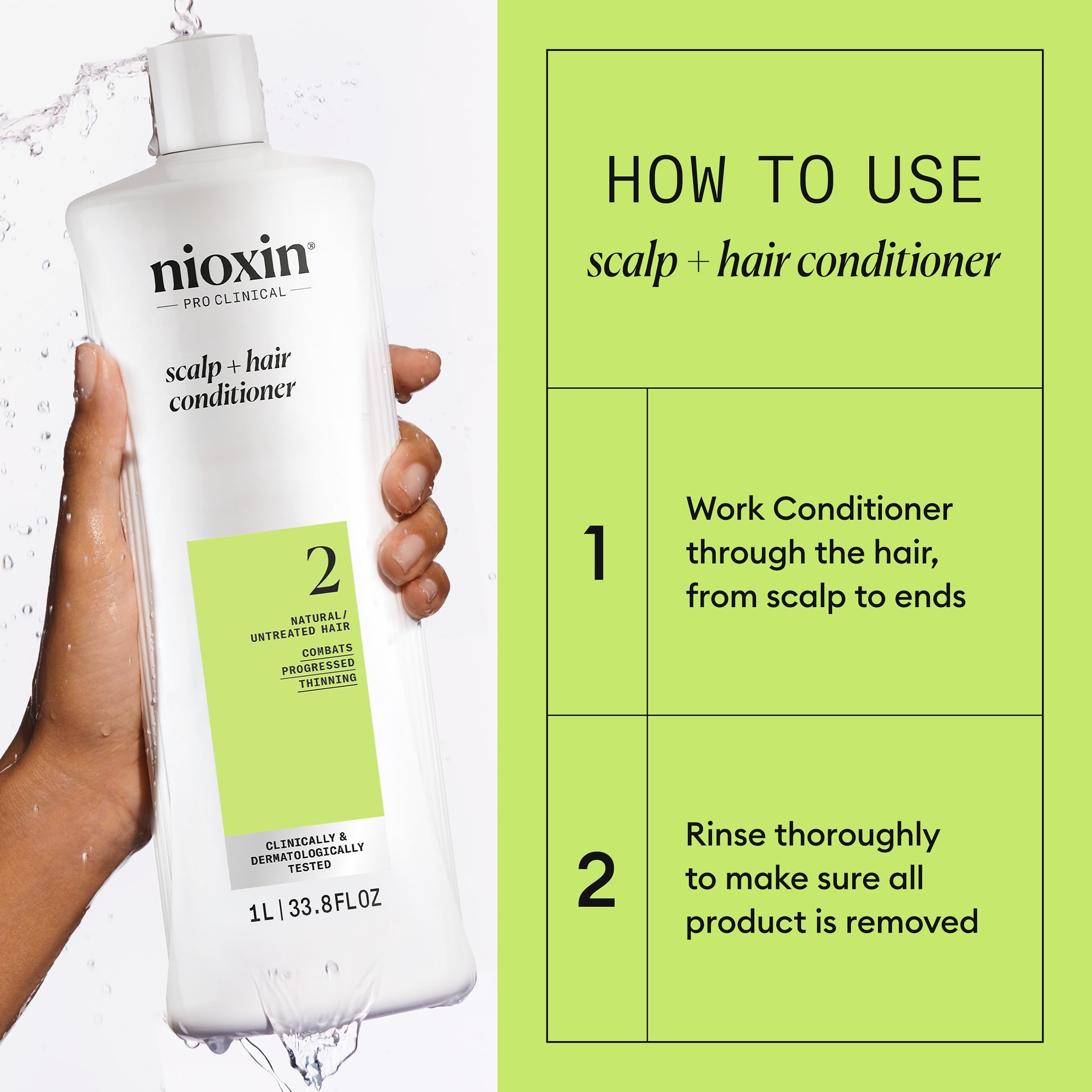 NIOXIN scalp application demonstration with finger massage, improves scalp clarity