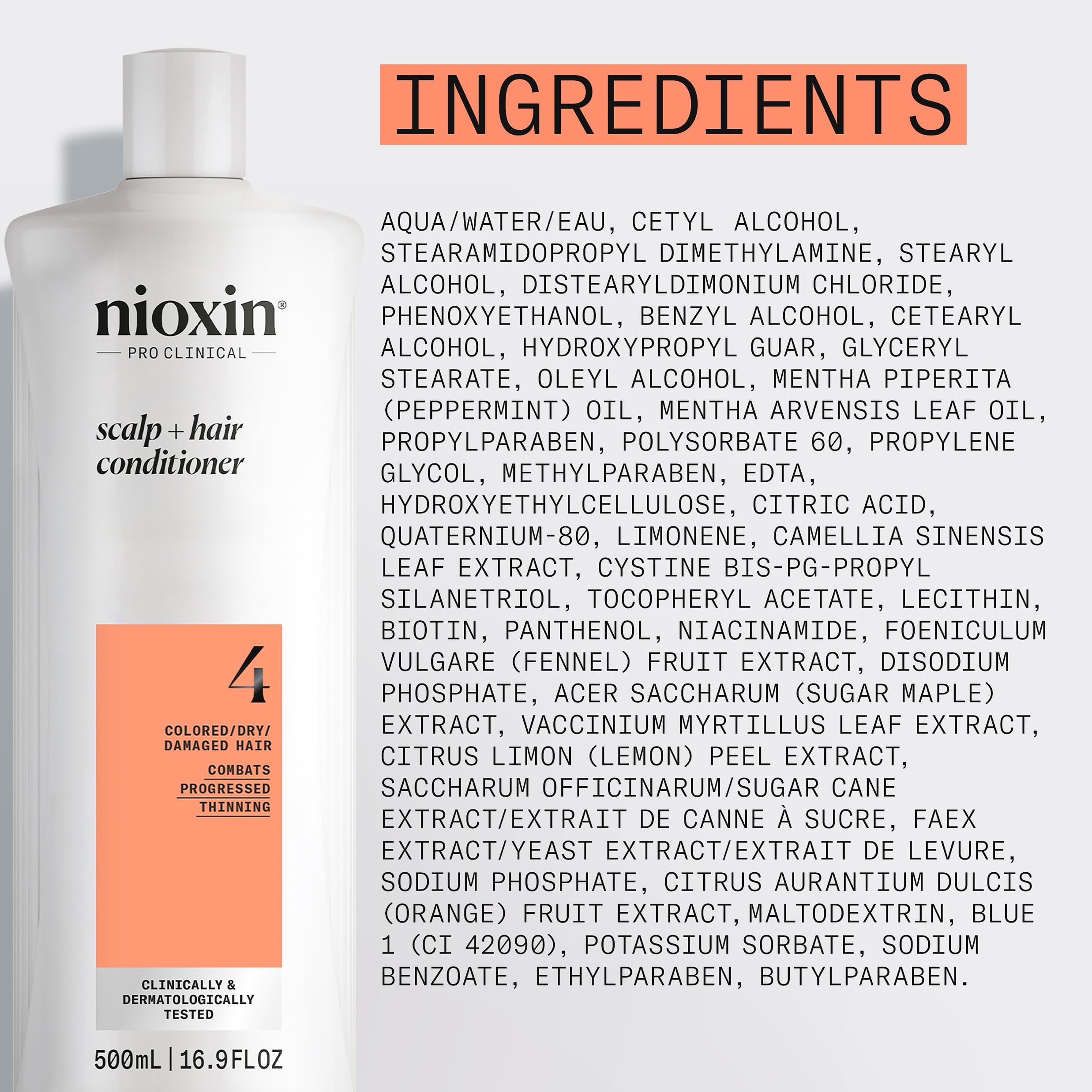 Applying NIOXIN System 4 to scalp demonstrating targeted scalp support