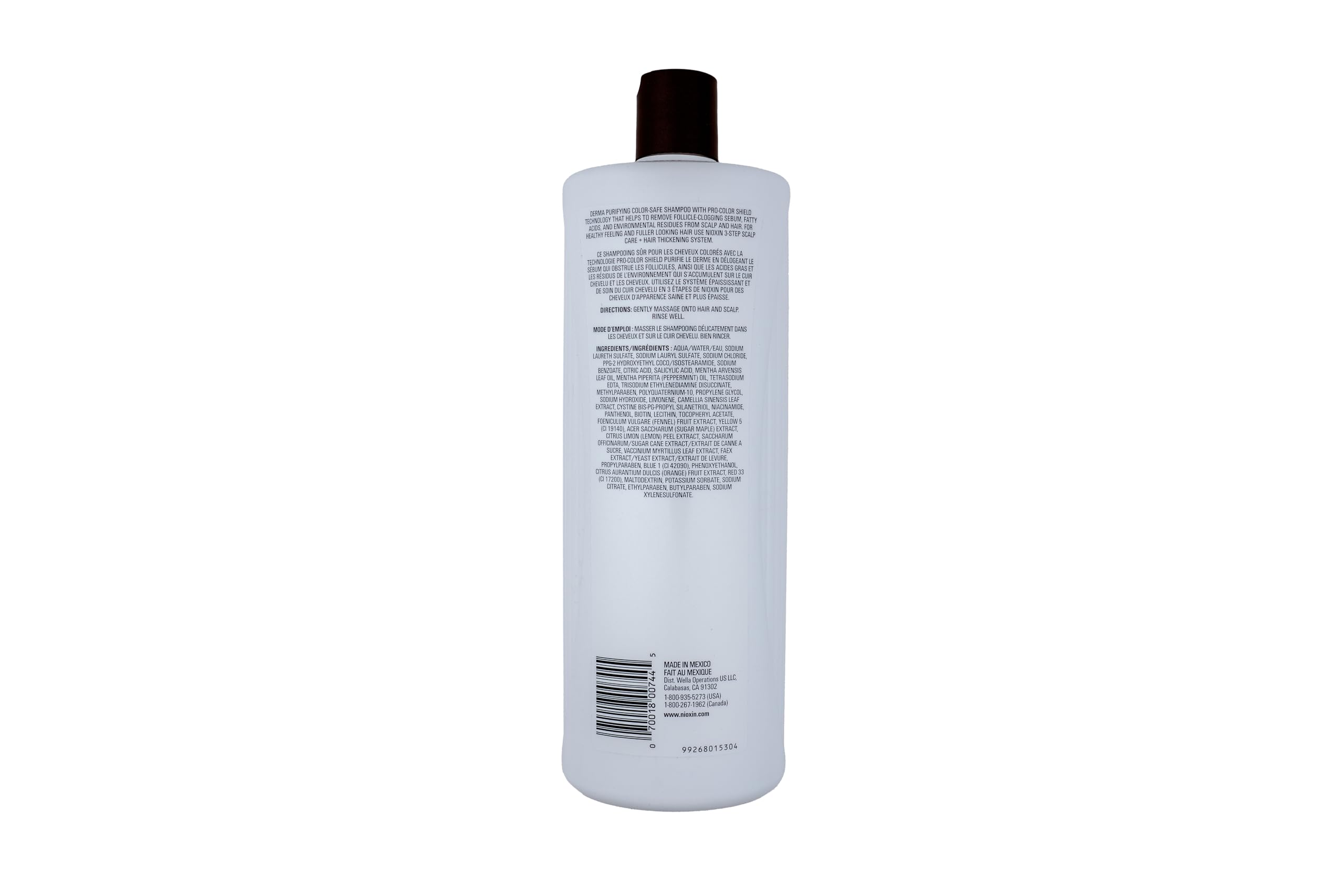 NIOXIN label close-up highlighting Activ-Renewal technology and clinical-backed benefit