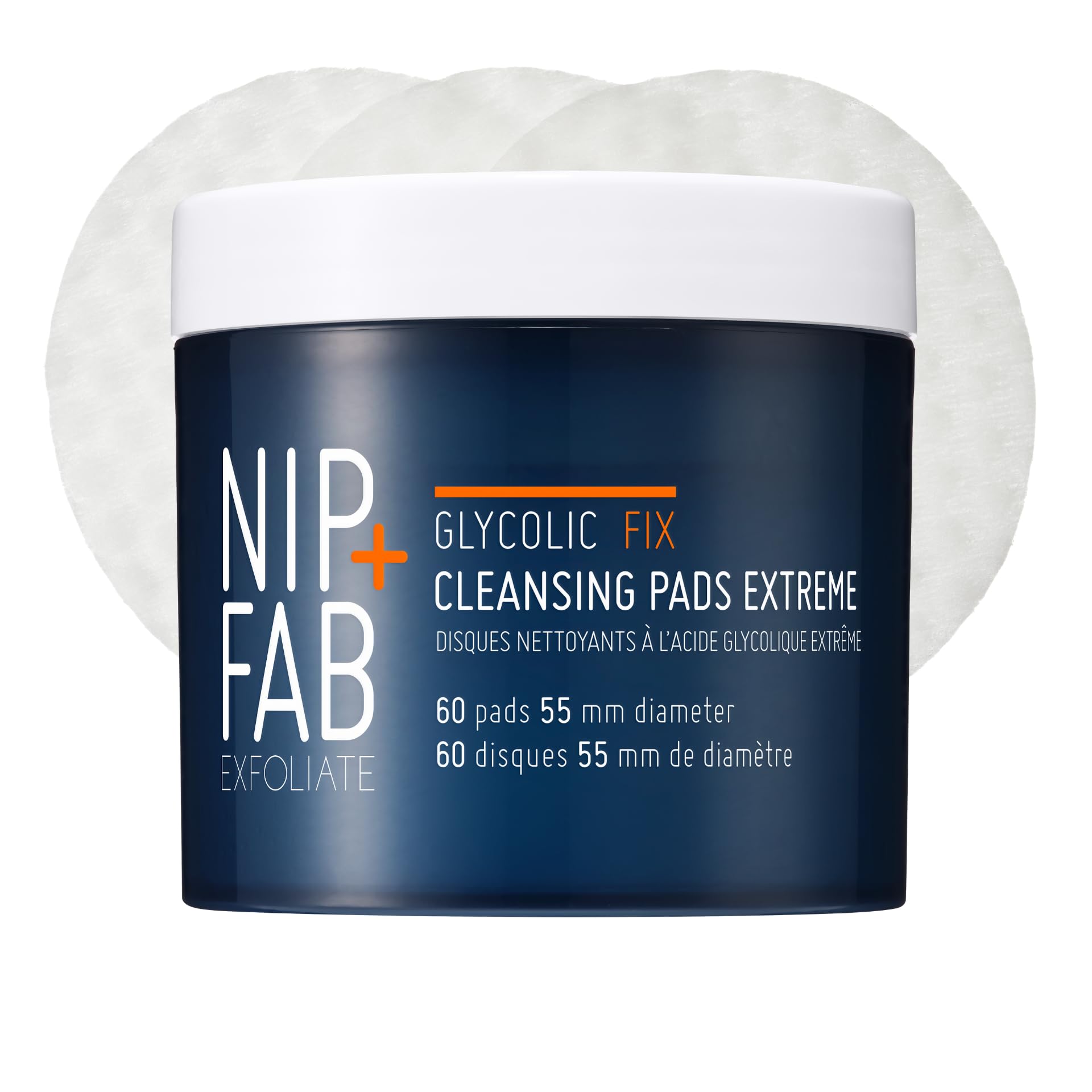 Nip+Fab tub front showing product packaging and clear benefits