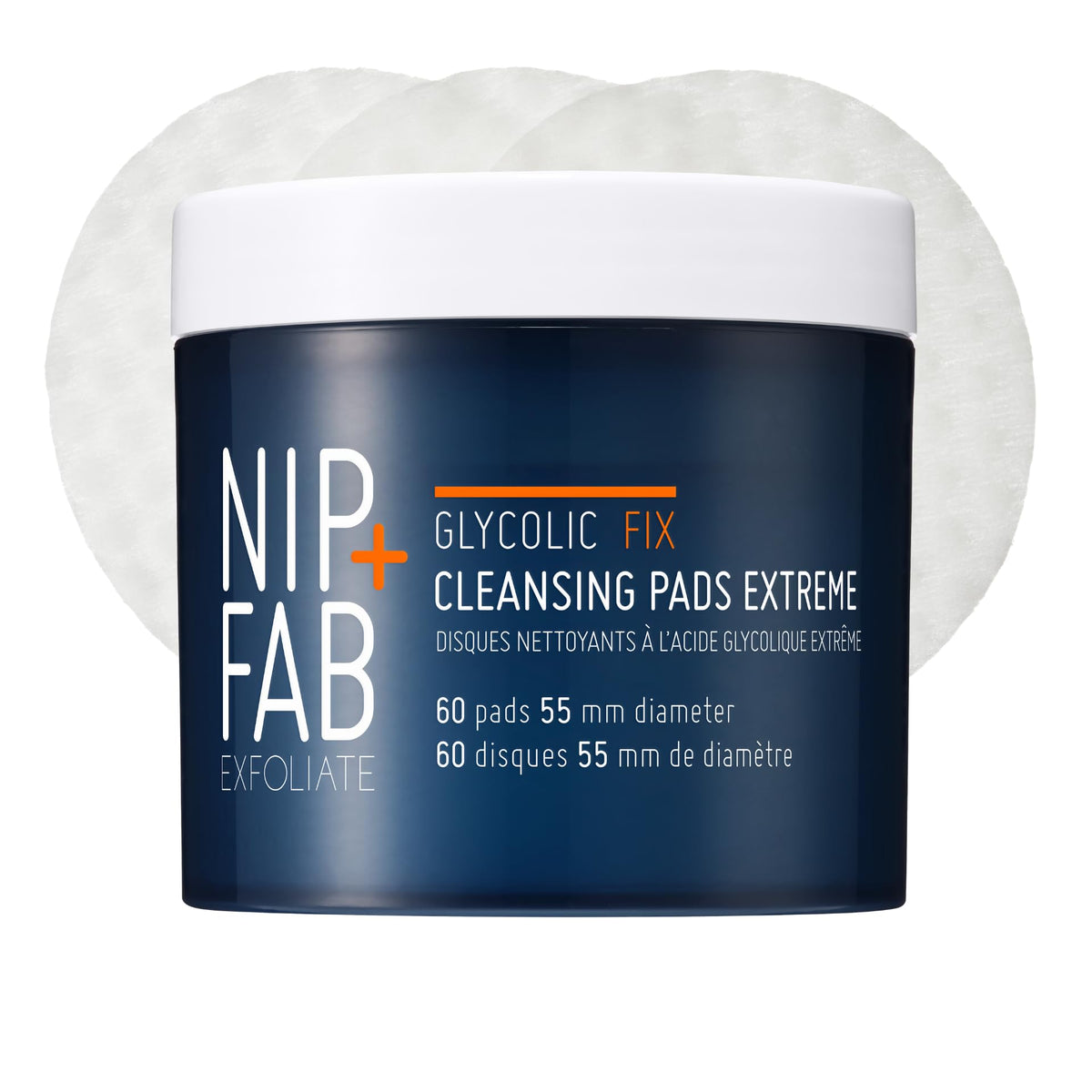 Nip+Fab tub front showing product packaging and clear benefits