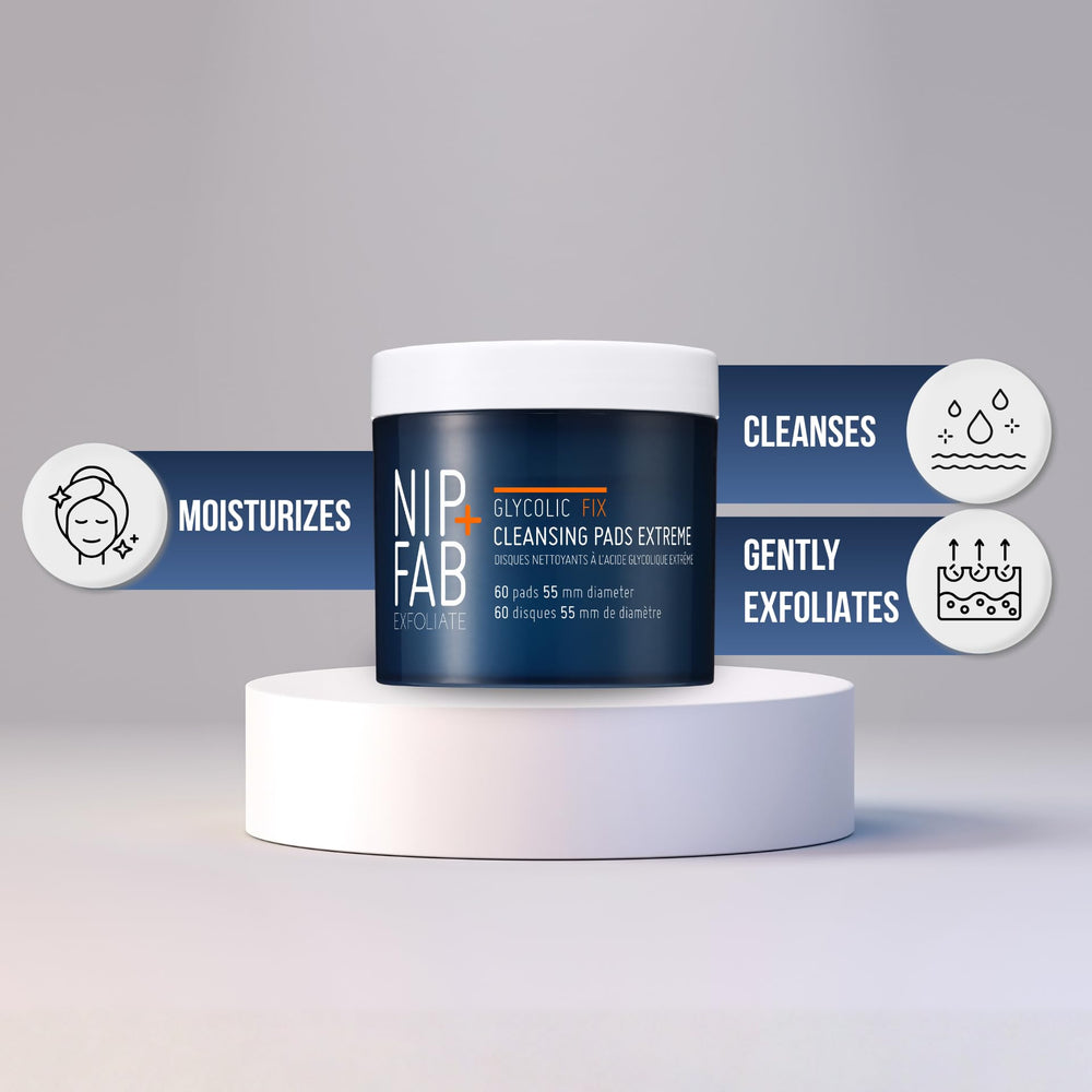 Nip+Fab pad in hand applying to face showing easy application