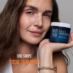 Nip+Fab pad saturated with solution highlighting active acids