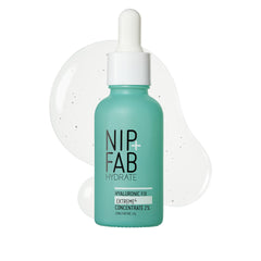 Nip+Fab front bottle shot showing compact 30ml product and branding benefits