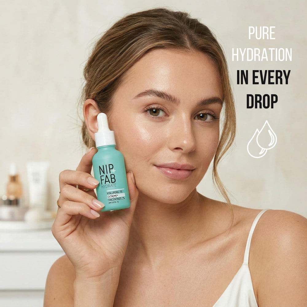 Nip+Fab label detail showcasing active list and fragrance-free formulation benefit