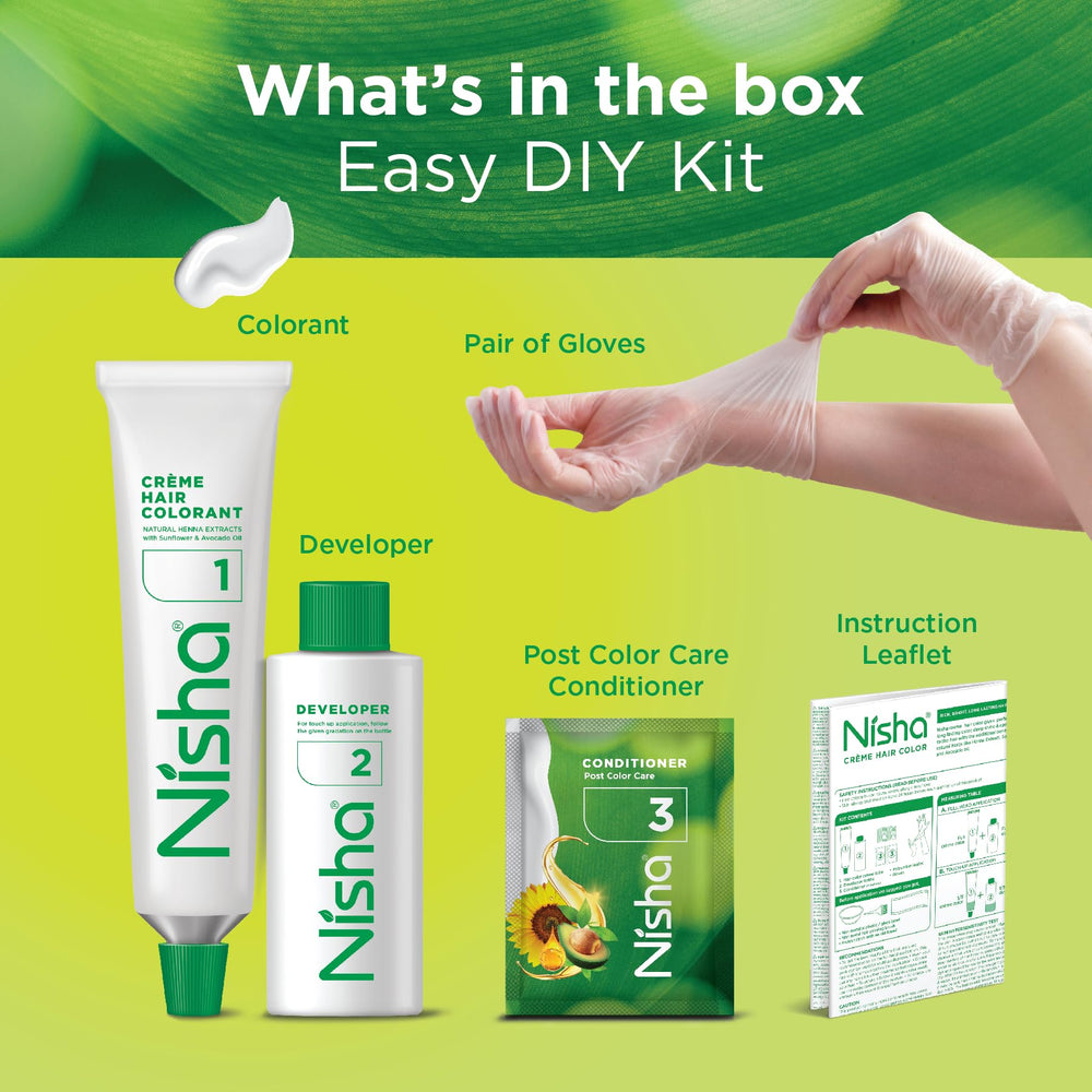 Nisha close-up label highlighting ingredients and gentle formulation