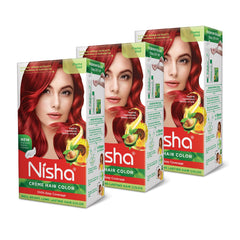 Nisha front packaging showing Flame Red and bright, lasting color