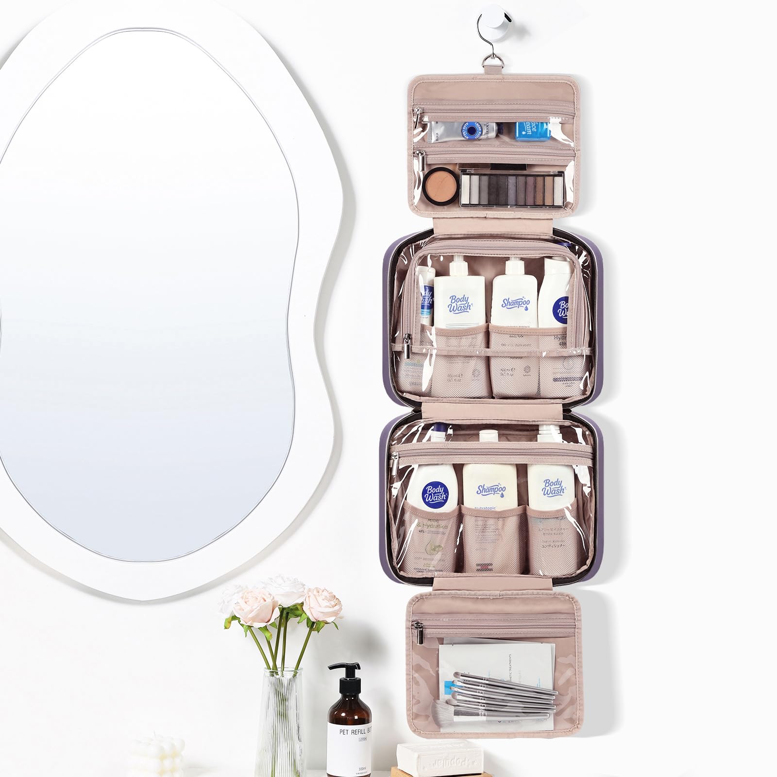 NISHEL open layout showing four compartments and large capacity for fast packing