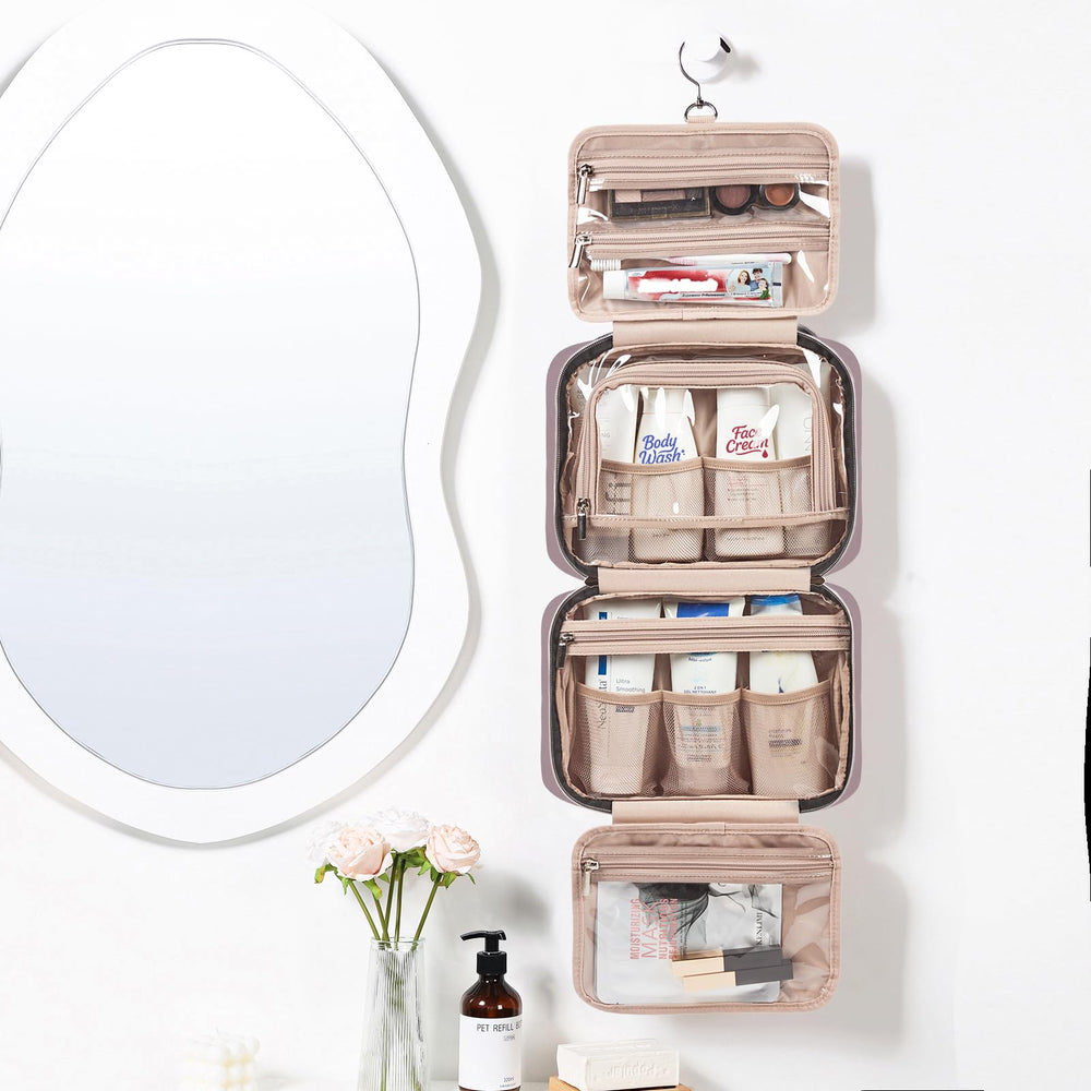 NISHEL unfolded overhead showing four compartments for faster packing