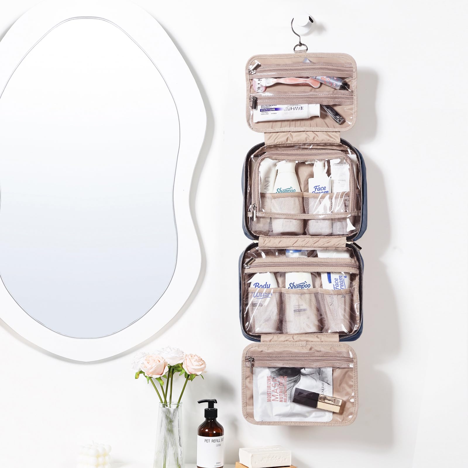 NISHEL unfolded interior showing organized compartments and easy access
