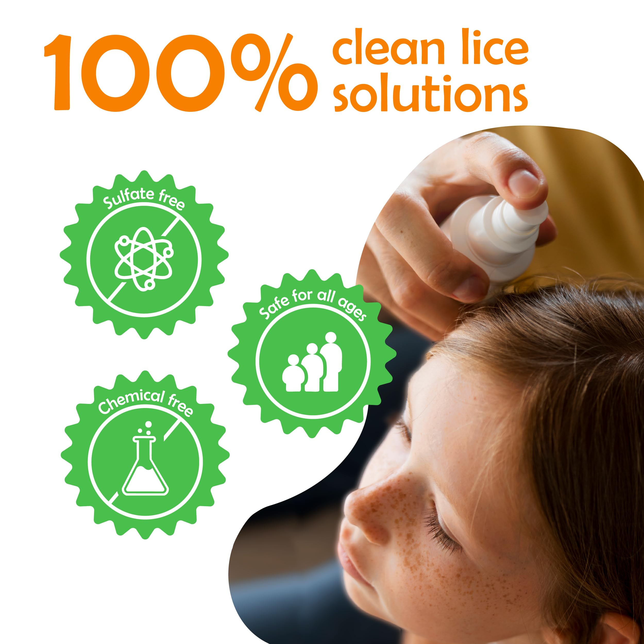 Nit Free oil being applied in hand illustrating easy spread benefit