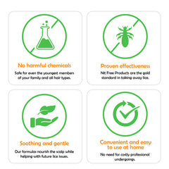 Nit Free applied on hair demo showing smooth application to loosen lice
