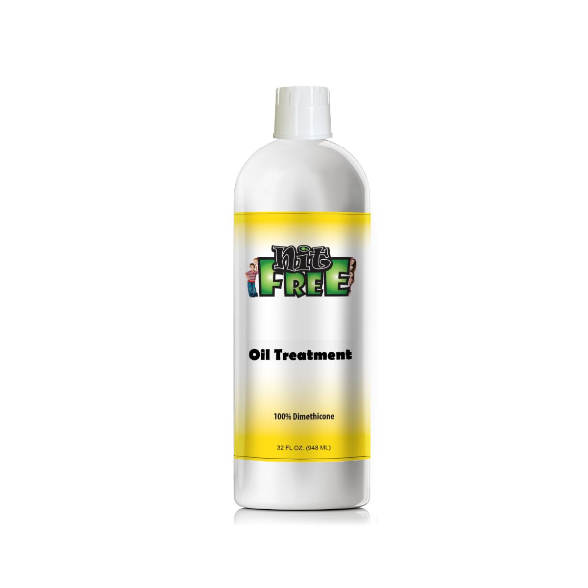 Nit Free bottle front 32oz showing large family-size and clear labeling benefit