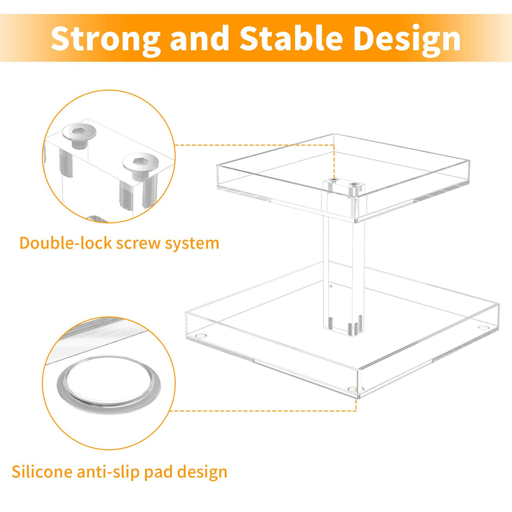 NIUBEE side profile assembled display showing sturdy silhouette and secure placement benefit