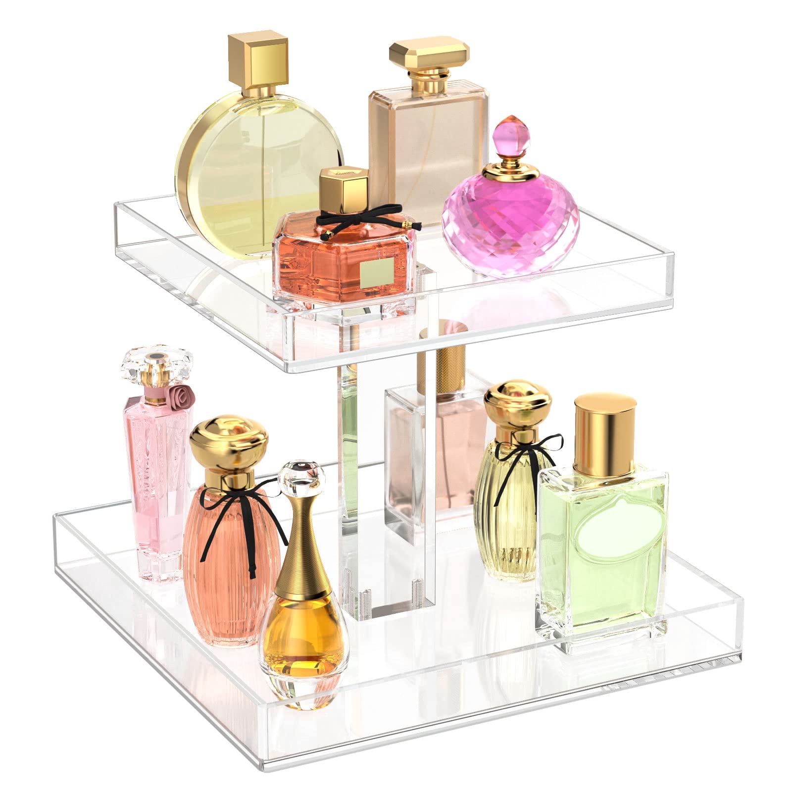 NIUBEE front view of organizer showing neat perfume display and tidy vanity benefit