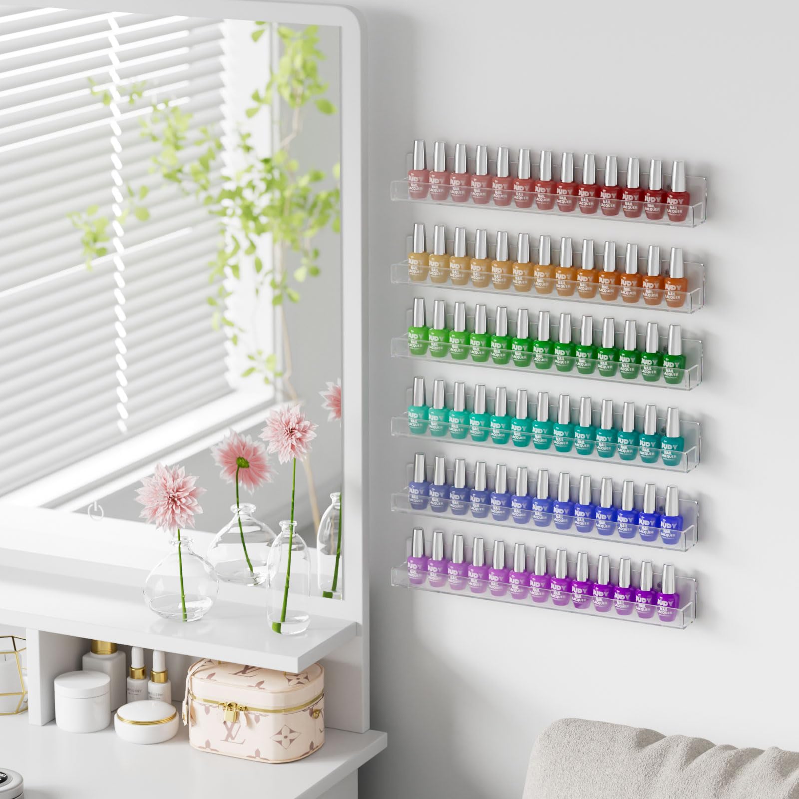 NIUBEE holding OPI and Essie bottles, fits popular brand sizes