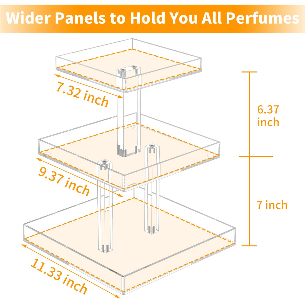 NIUBEE middle tray size demonstration holding medium perfume bottles for visibility
