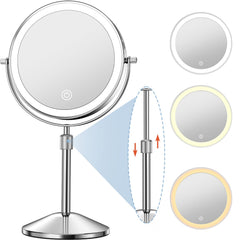 Niuphia front view of lighted vanity mirror showing full-face benefit