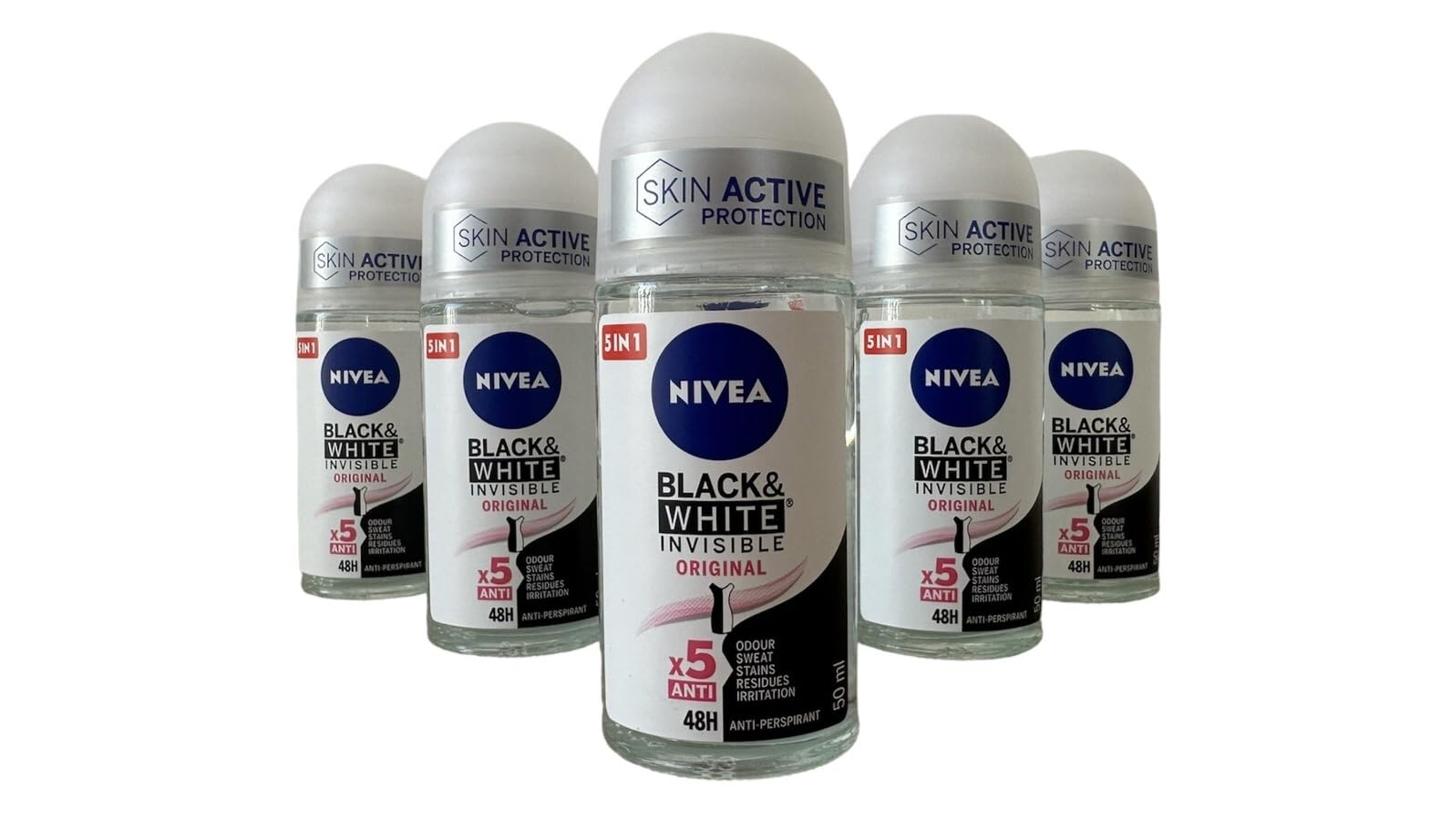 NIVEA roll-on being applied underarm demonstrating dry, residue-free benefit