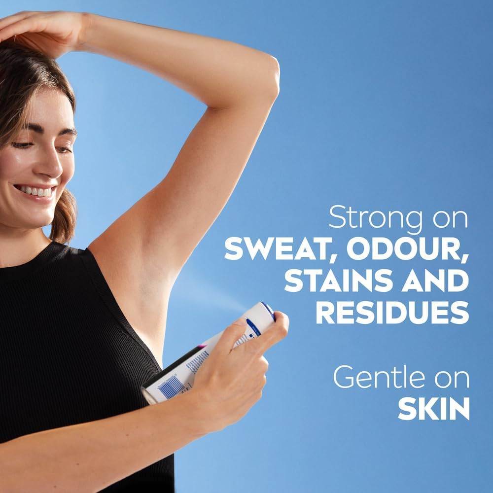 NIVEA applying spray to underarm demonstrating invisible coverage
