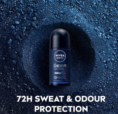 NIVEA men roll-on in hand showing travel-friendly 25ml size and easy carry benefit