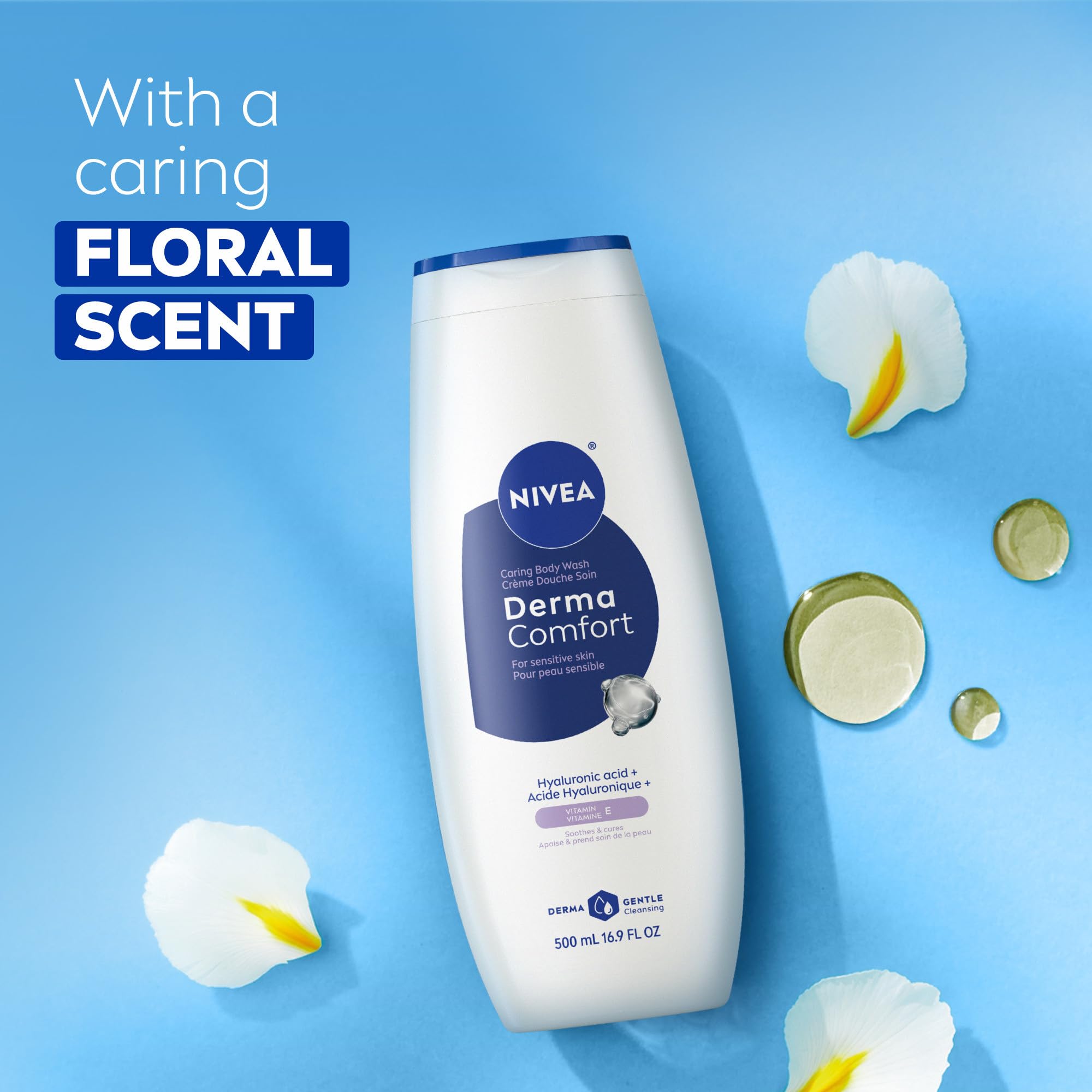 NIVEA bottle held in hand to show size and easy grip benefit