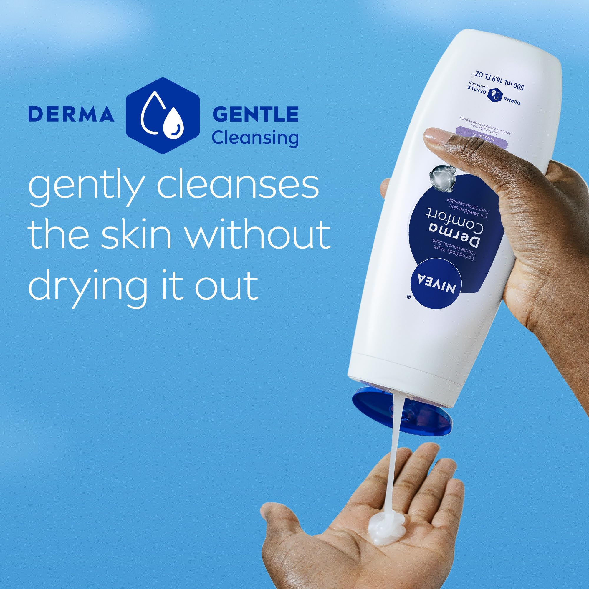 NIVEA ingredient label close-up highlighting hyaluronic acid benefit