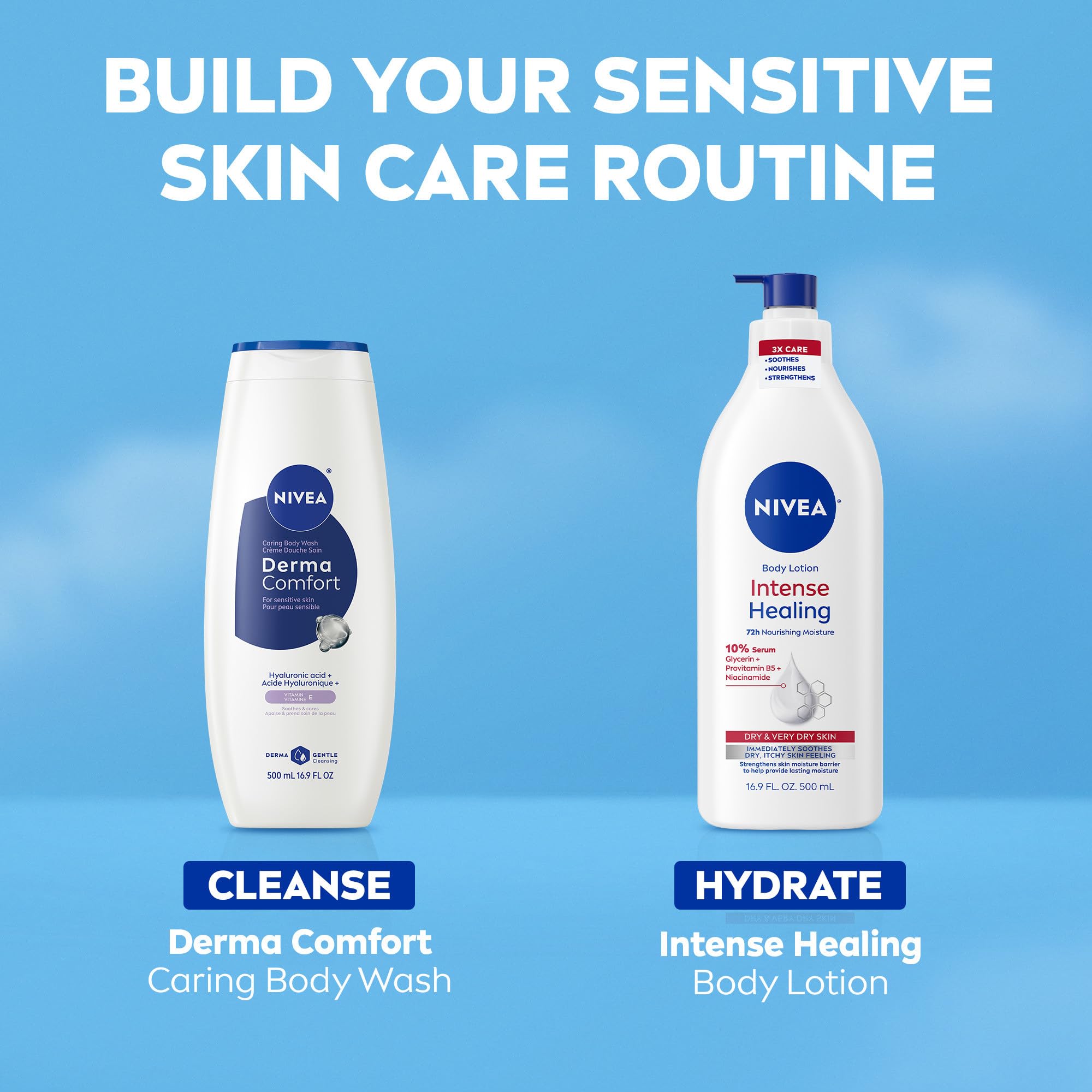 NIVEA with body lotion showing routine pairing for better hydration