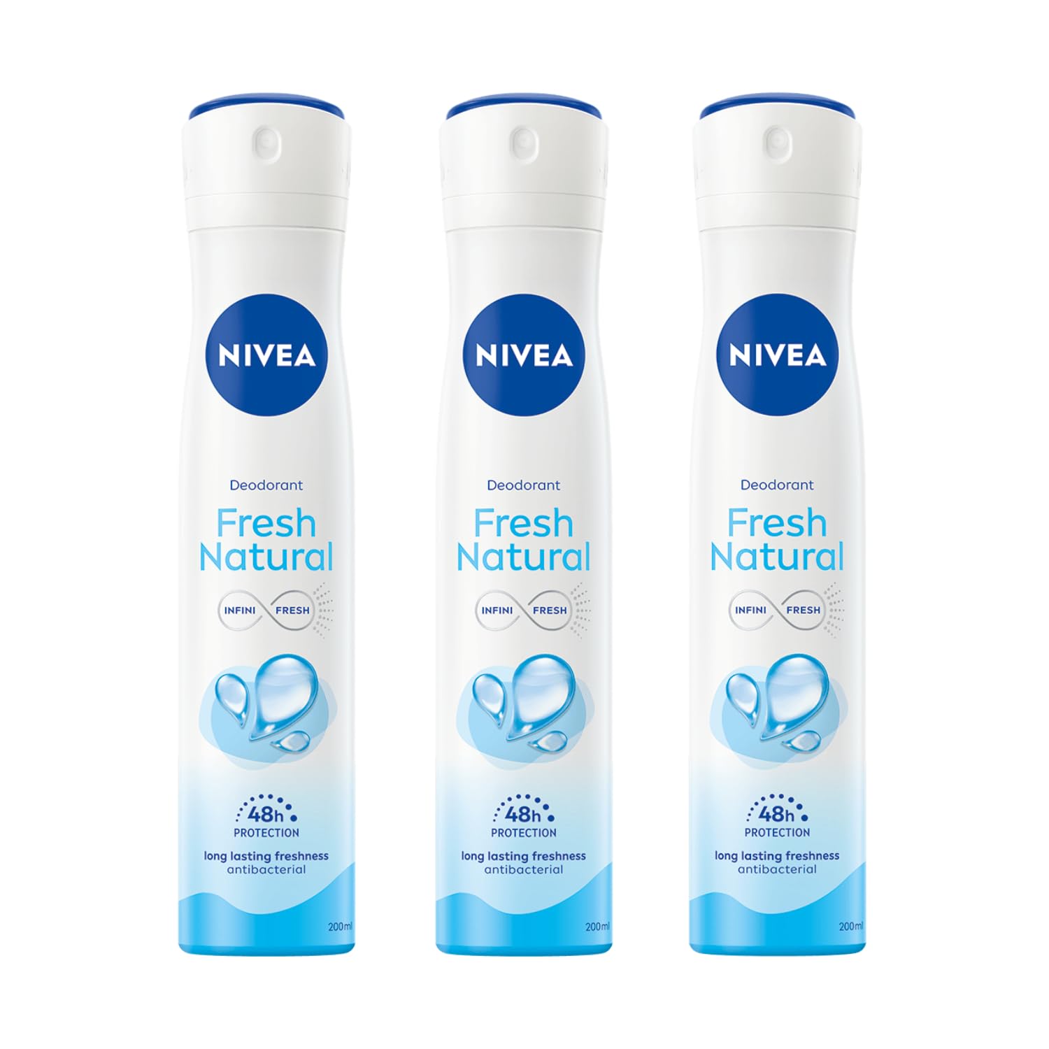 NIVEA fresh natural front packaging showing 200ml can and long-lasting freshness