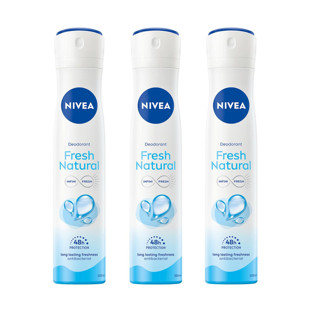 NIVEA fresh natural front packaging showing 200ml can and long-lasting freshness